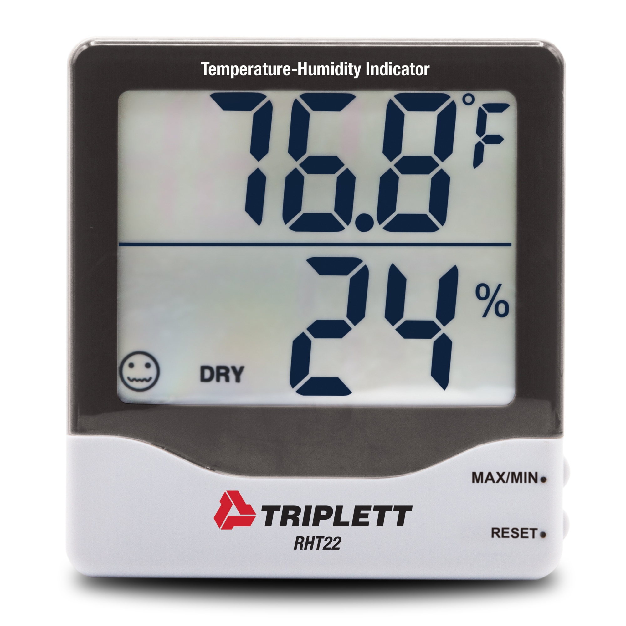 Triplett Temperature and Humidity Indicator — Large LCD, Min/Max Function, Â°F/Â°C Switchable, Model# RHT22
